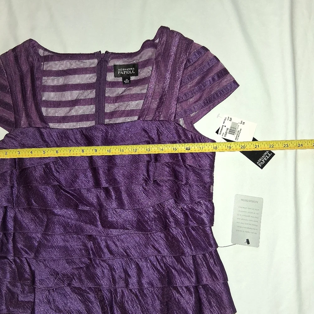 Adrianna Papell New  Rich Purple Layered Mini Dress - Picture 16 of 16